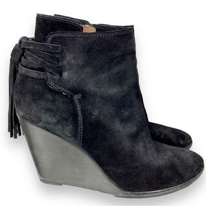 Frye Black Suede Ankle Booties